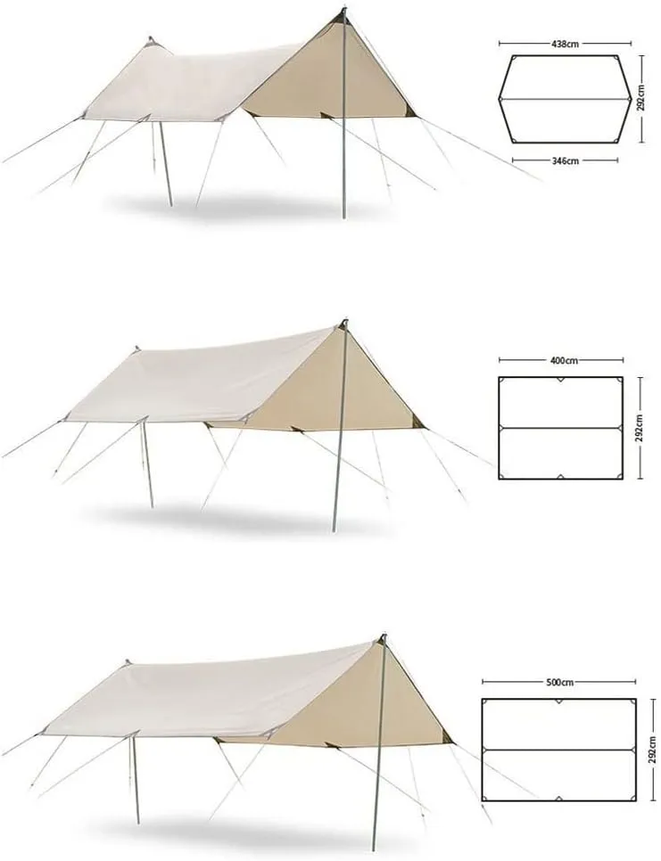 Tent Tarp Camping Tarps Lightweight Waterproof Shelter Outdoor Portable Tent Awning Canopy Tent Tarp (Size : 5 * 2.92m)