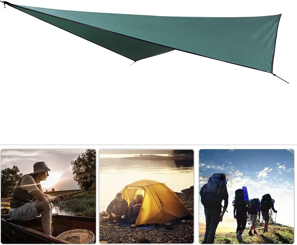 Tent Tarp, Hammock Camping Tarp Rain Fly, Water Prevention Camping Tarps Tent, Footprint Lightweight Tarps, for Outdoor Awning Hiking Beach Backpacking (Dark Green)