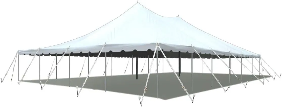 TentandTable 40' x 60' Canopy Tent, White Outdoor Party Pole Tent, 400 Person Capacity for Parties, Wedding, Events, Commercial and Residential Use, Large Heavy Duty, Waterproof Vinyl Canopy Tents