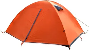 Tents for Camping Backpacking Lightweight Camping Tent Double Layer Fiberglass 2 Person Waterproof Portable Travel Tent with Handbag (Color : Green), Orange