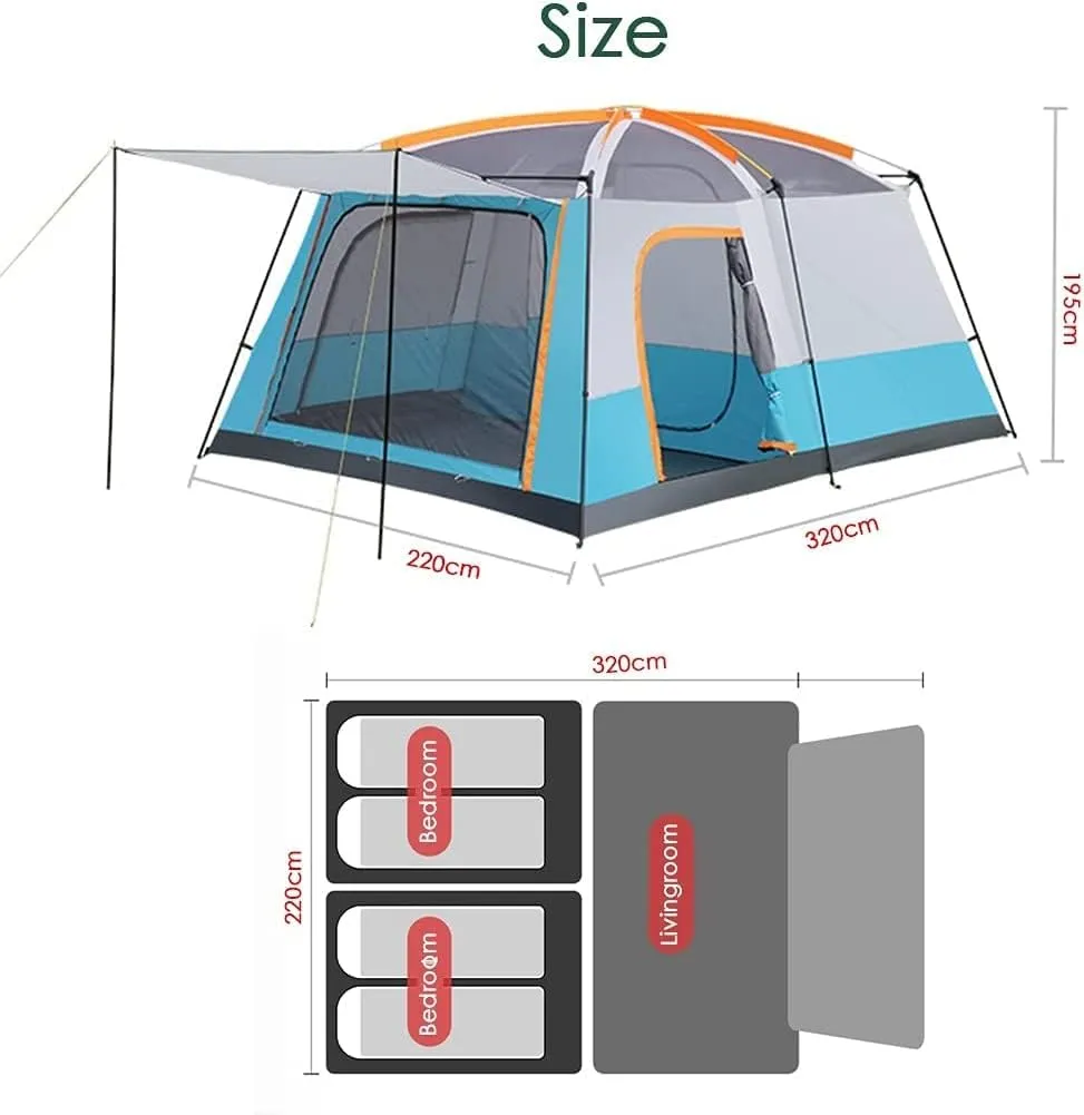 Tents for Camping with Porch,Instant Tent Automatic Camping Tent,Waterproof Windproof Easy Set Up in Few Minutes Ideal for Family Car Trip,Festival Gathering and Picnic