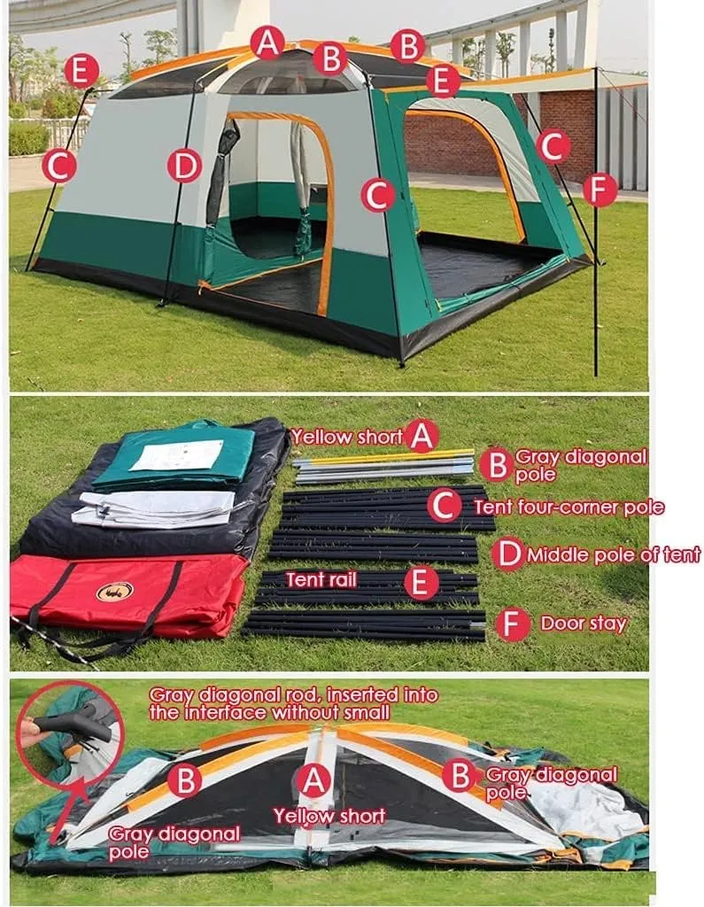 Tents for Camping with Porch,Instant Tent Automatic Camping Tent,Waterproof Windproof Easy Set Up in Few Minutes Ideal for Family Car Trip,Festival Gathering and Picnic