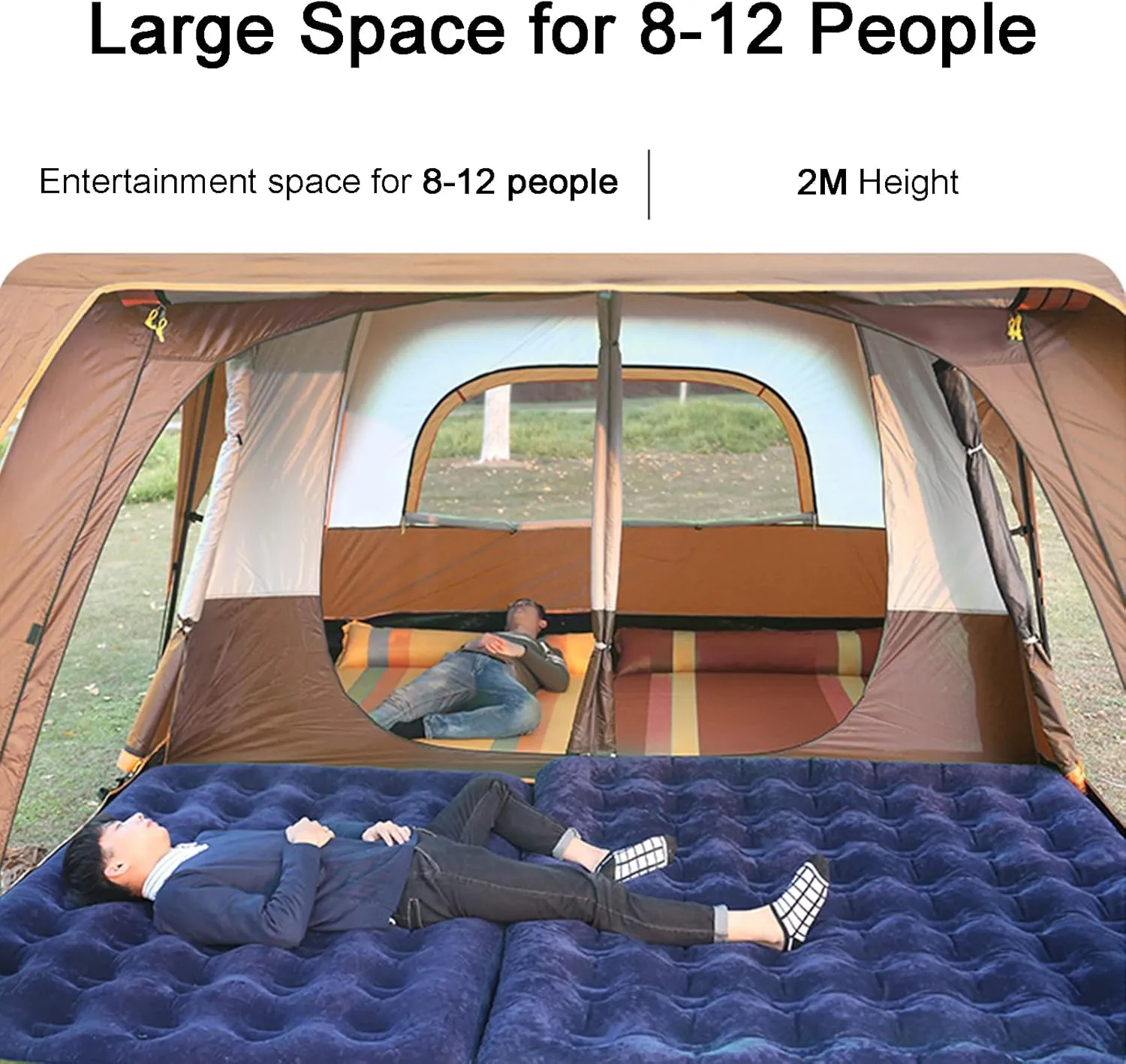 Tents for Camping with Porch,Instant Tent Automatic Camping Tent,Waterproof Windproof Easy Set Up in Few Minutes Ideal for Family Car Trip,Festival Gathering and Picnic