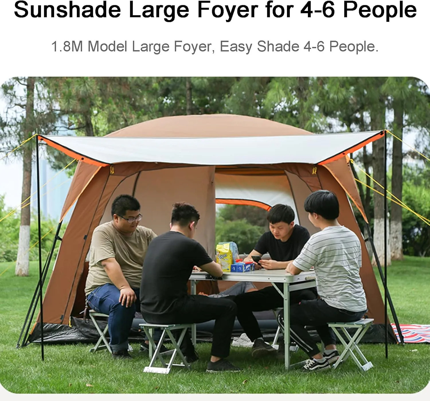 Tents for Camping with Porch,Instant Tent Automatic Camping Tent,Waterproof Windproof Easy Set Up in Few Minutes Ideal for Family Car Trip,Festival Gathering and Picnic