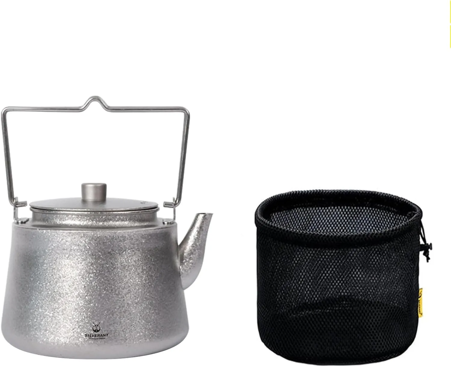 Titanium Camping Kettle, Titanium Pot with Lid Folding Bail Handle Camping Coffee & Tea Pot for Outdoor Backpacking Hiking Teapot 900ml/30.43 fl oz- Crystallized