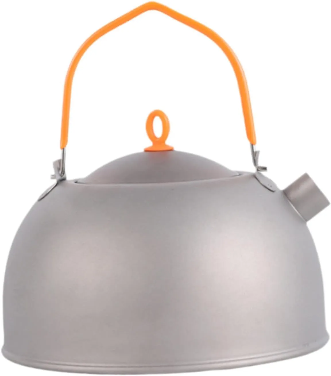 Titanium Kettle Camping Kettle with Folding Handle Water Kettle Tea Pot for Climbing Mountaineering Traveling Backpacking, 400ml