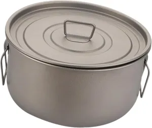 Titanium Pot 1.8L Portable Easy to Clean Pot and Pan for Hiking Outdoor Gear