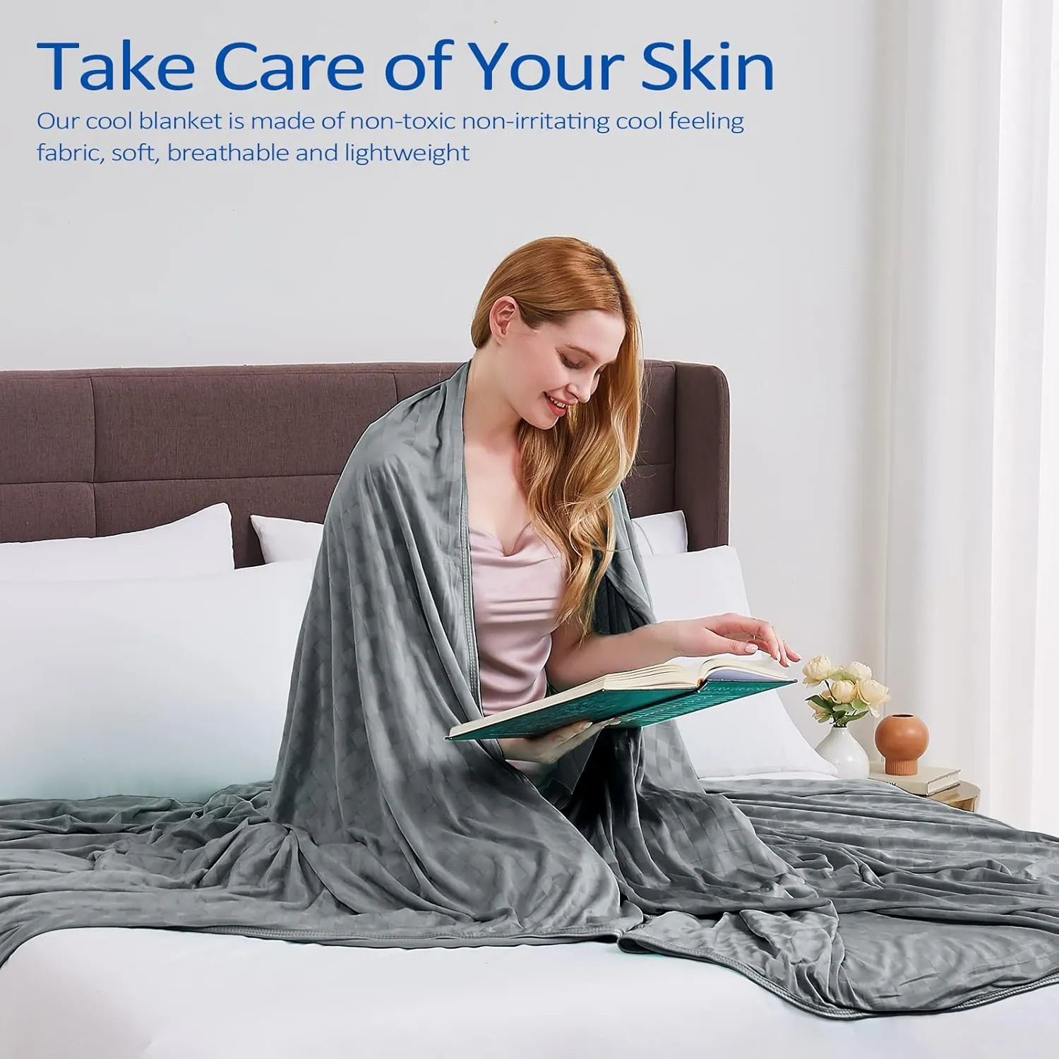 Topcee Cooling Blanket, Summer Cooling Blankets for Hot Sleepers, Arc-Chill Q-Max>0.5 Cool Fiber, Oeko-TEX 100% Certified, Soft, Breathable, Double-Side Bed Throw,Keep Cool for Adults Kids 50"x70"