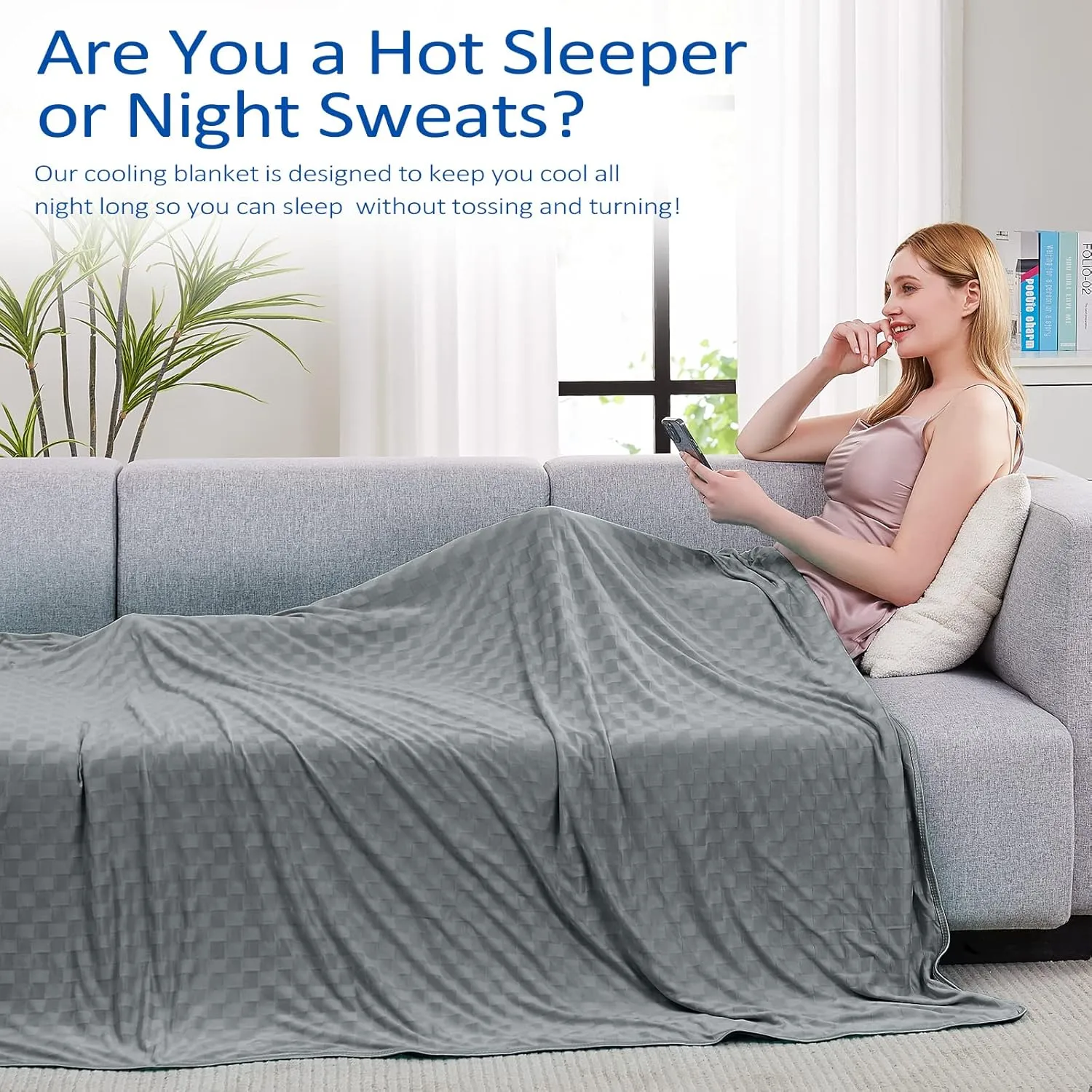 Topcee Cooling Blanket, Summer Cooling Blankets for Hot Sleepers, Arc-Chill Q-Max>0.5 Cool Fiber, Oeko-TEX 100% Certified, Soft, Breathable, Double-Side Bed Throw,Keep Cool for Adults Kids 50"x70"