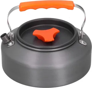 Topyond Portable Camping Kettle 1.1L,Aluminium Alloy Teapot for Open Fire, Outdoor Coffee Pot, Lightweight, Compact Camping Gear for Boiling Water Beverages