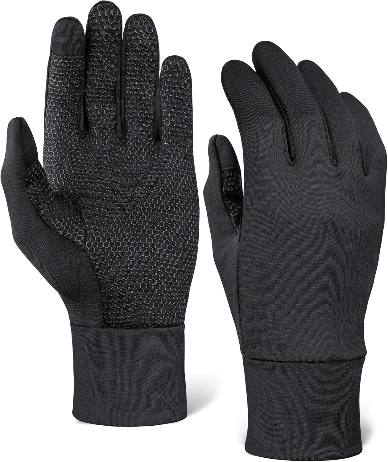 Tough Outdoors Running Gloves for Men & Women - Winter Liners & Touchscreen - Lightweight & Hiking Gloves