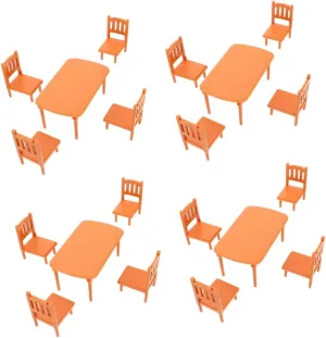 Toyvian 4sets Miniature Furniture Premium Mini Chair Table for Dollhouses Lightweight Design for Creative Play Imaginative Scenes for Miniature Landscapes Boys and Girls Toys
