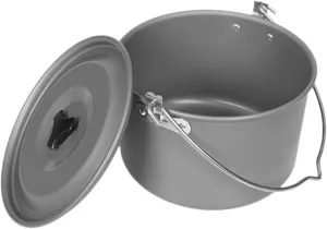 Toyvian Aluminum Collapsible Camping Pot Set Portable Outdoor Cooking Equipment for People for Camping Hiking Picnics with Sturdy Handle and Carry Bag Deep
