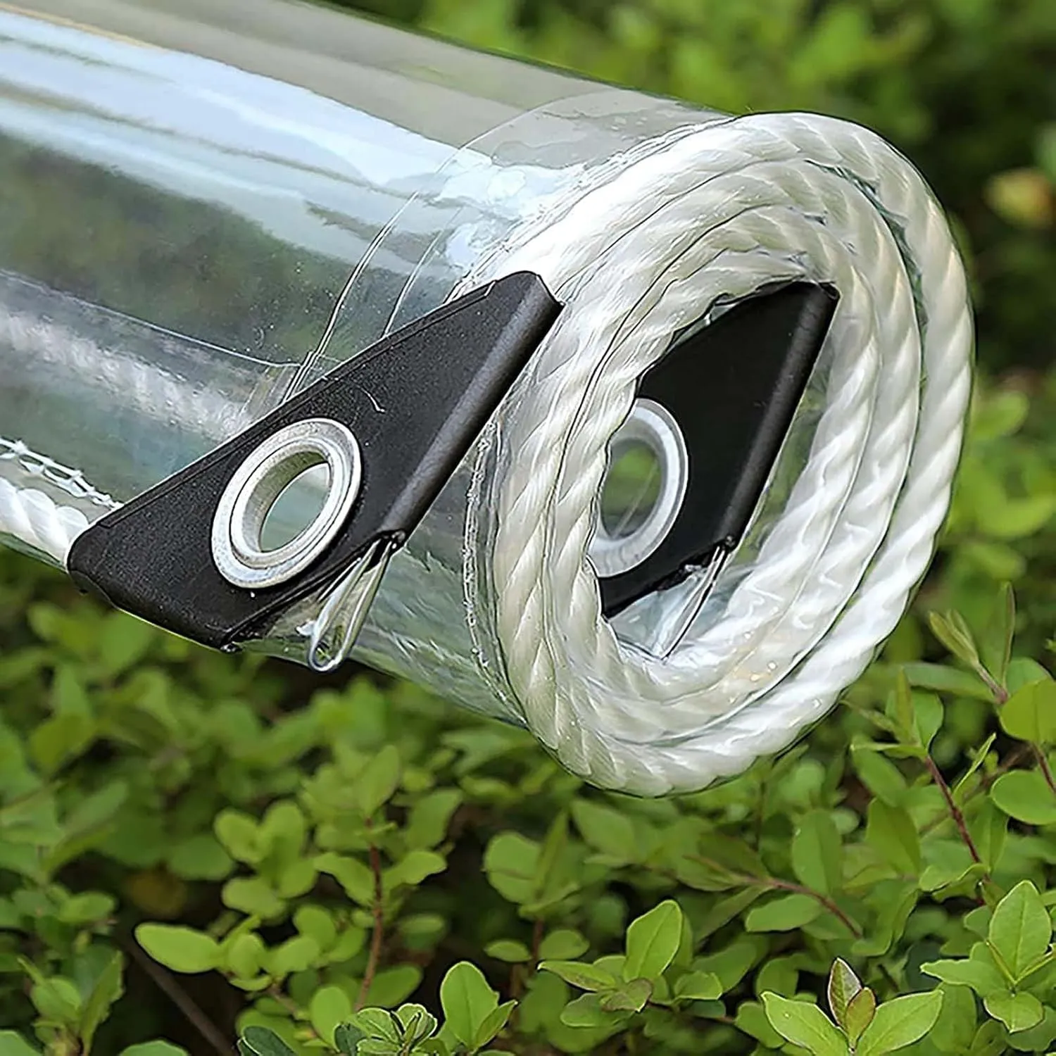 Transparent Tarps with Grommets 4.9x5.9ft, Clear Tarps Transparent Tarpaulin, Heavy Duty Clear Vinyl PVC Waterproof Tarps, for Patio, Henhouse, Canopy