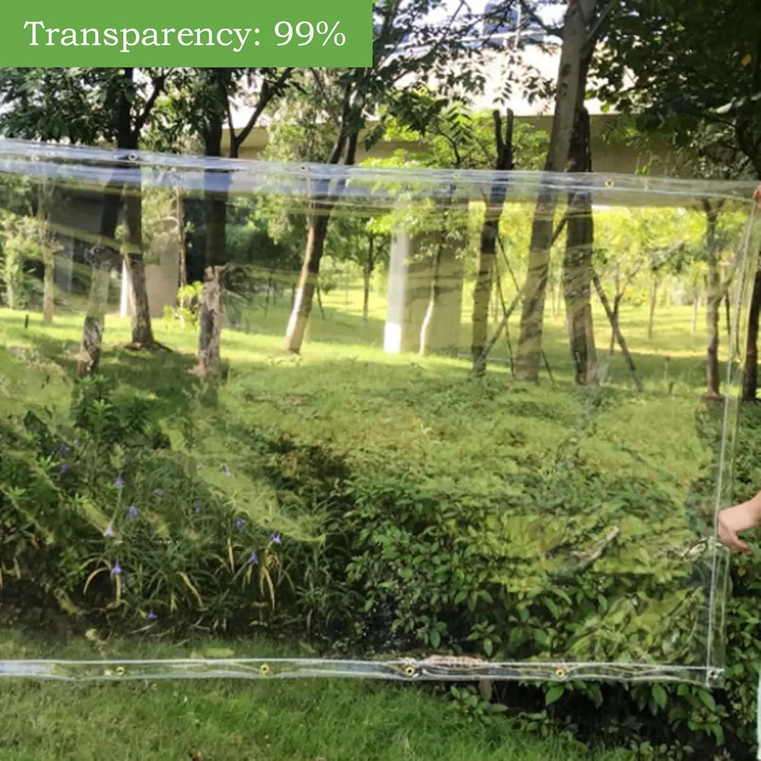 Transparent Tarps with Grommets 4.9x5.9ft, Clear Tarps Transparent Tarpaulin, Heavy Duty Clear Vinyl PVC Waterproof Tarps, for Patio, Henhouse, Canopy
