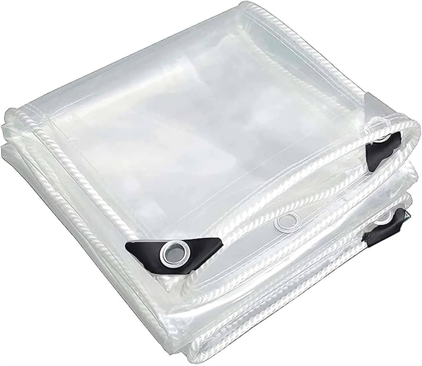Transparent Tarps with Grommets 4.9x5.9ft, Clear Tarps Transparent Tarpaulin, Heavy Duty Clear Vinyl PVC Waterproof Tarps, for Patio, Henhouse, Canopy