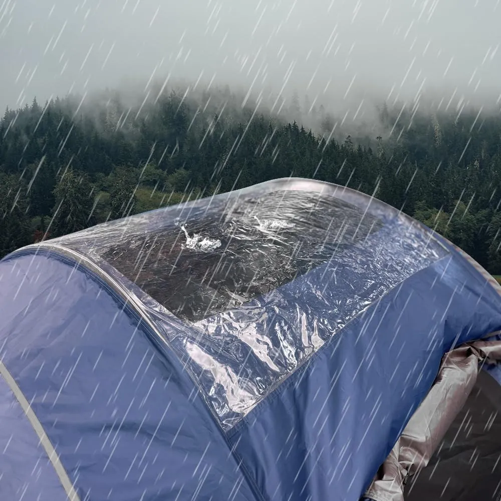 Transparent Tent Tarp Replacement for Ayamaya 4 Person Pop up Tent,Clear Part of Camping Rain Tarp Over Tent 3.7 * 3.4ft,Wide Field of View in Rainy Days/Moonlit Night/Stargazing/Beach/Camping