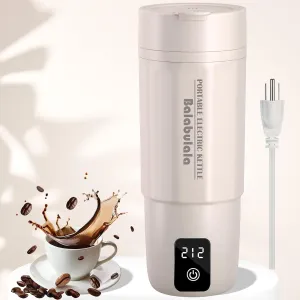 Travel Electric Kettle, Balabulala Portable Water Boiler with 6 Variable Presets, Personal Small Electric Kettle with Keep Warm Temperature Controls & Boil Dry Protection, 17oz