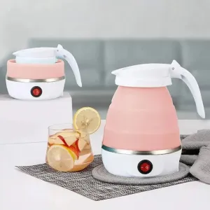 Travel Holding Electric Kettle Foldable And Portable (1 litre Teapot) Water Heater Electric Kettle For Travel And Home Tea Pot Water Kettle Silica Gel Fast Water Boiling (random color )