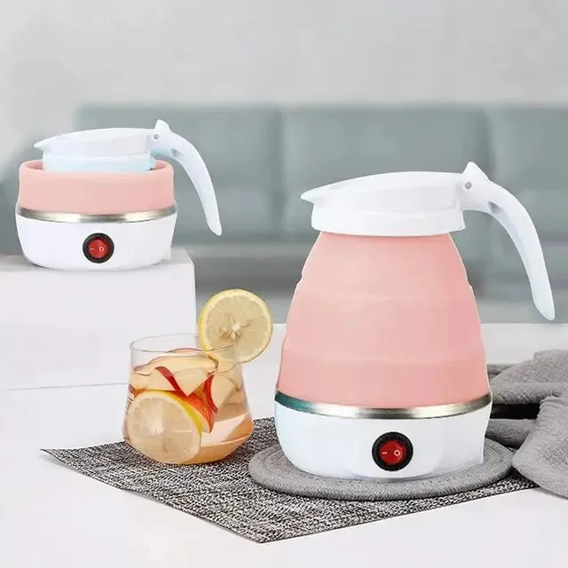 Travel Holding Electric Kettle Foldable And Portable (1 litre Teapot) Water Heater Electric Kettle For Travel And Home Tea Pot Water Kettle Silica Gel Fast Water Boiling (random color )