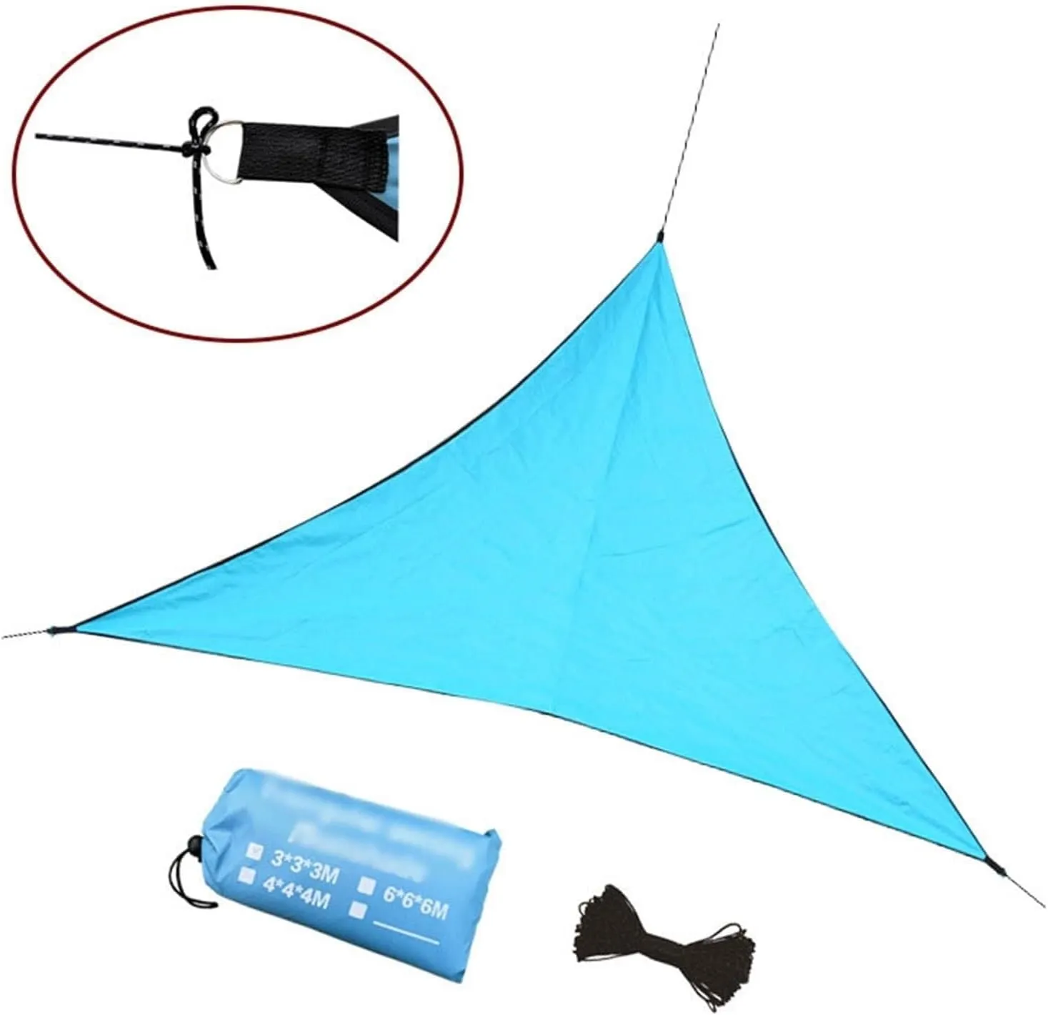 Triangle Rain Fly Tent Tarp Waterproof Sunshade 4x4x4M/6x6x6M, Outdoor Camping Tarpaulin for Hiking & Travel(White,4 * 4 * 4M)
