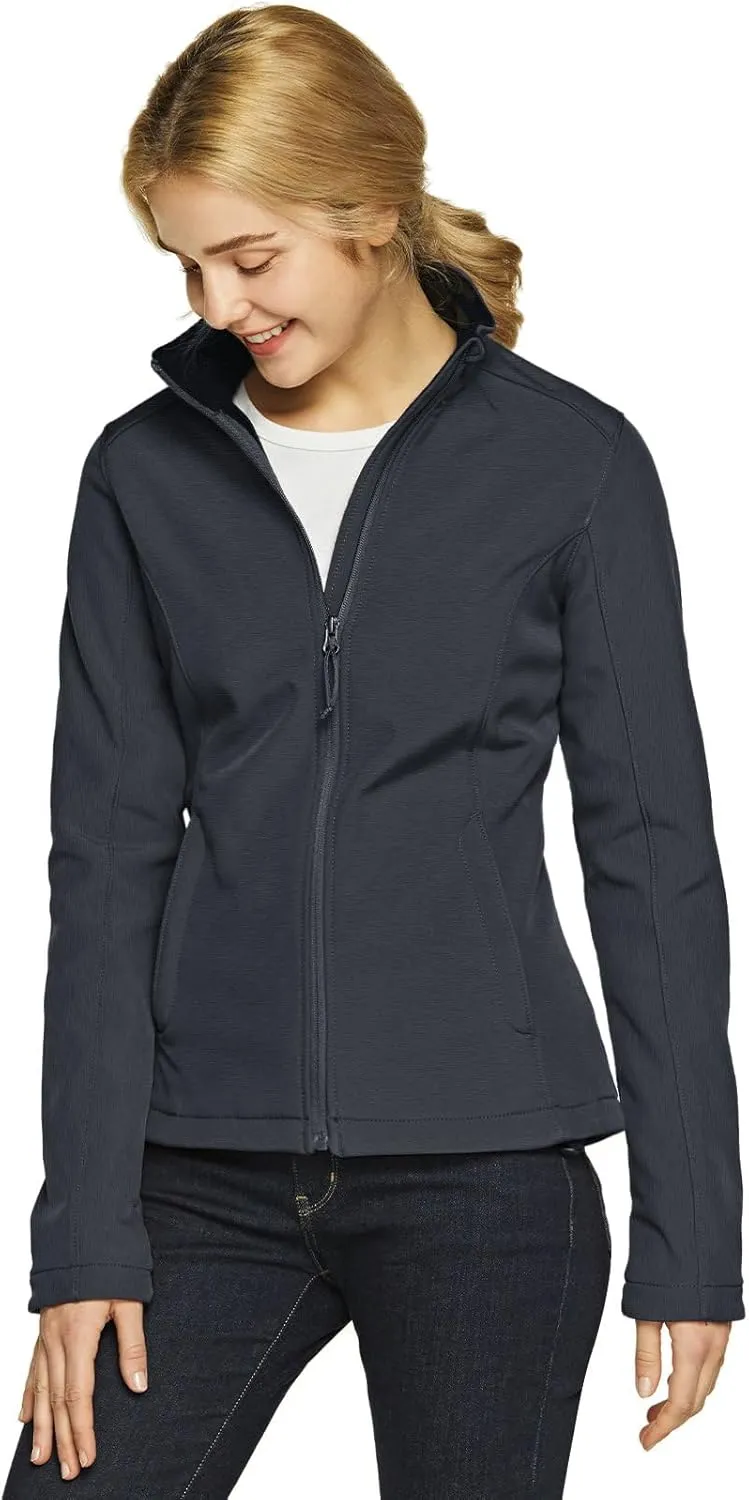 TSLA Women's Full-Zip Waterproof Softshell Jacket, Micro Fleece Jacket, Wind Proof Lightweight Jackets