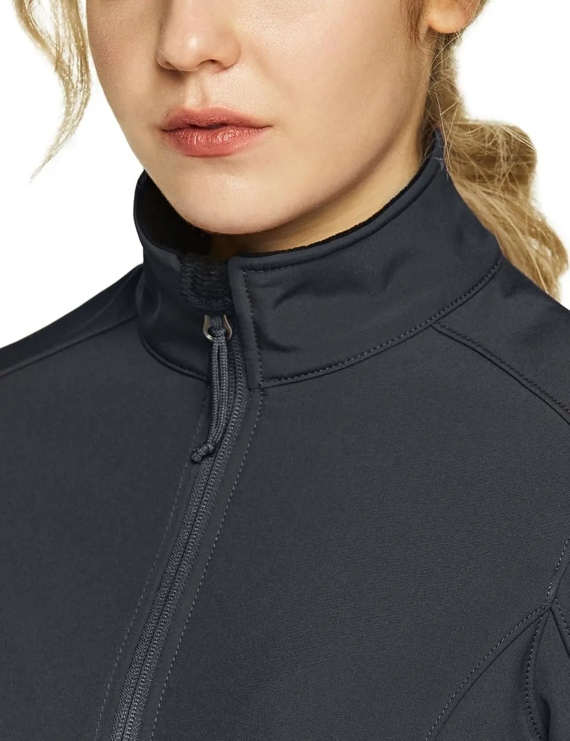 TSLA Women's Full-Zip Waterproof Softshell Jacket, Micro Fleece Jacket, Wind Proof Lightweight Jackets