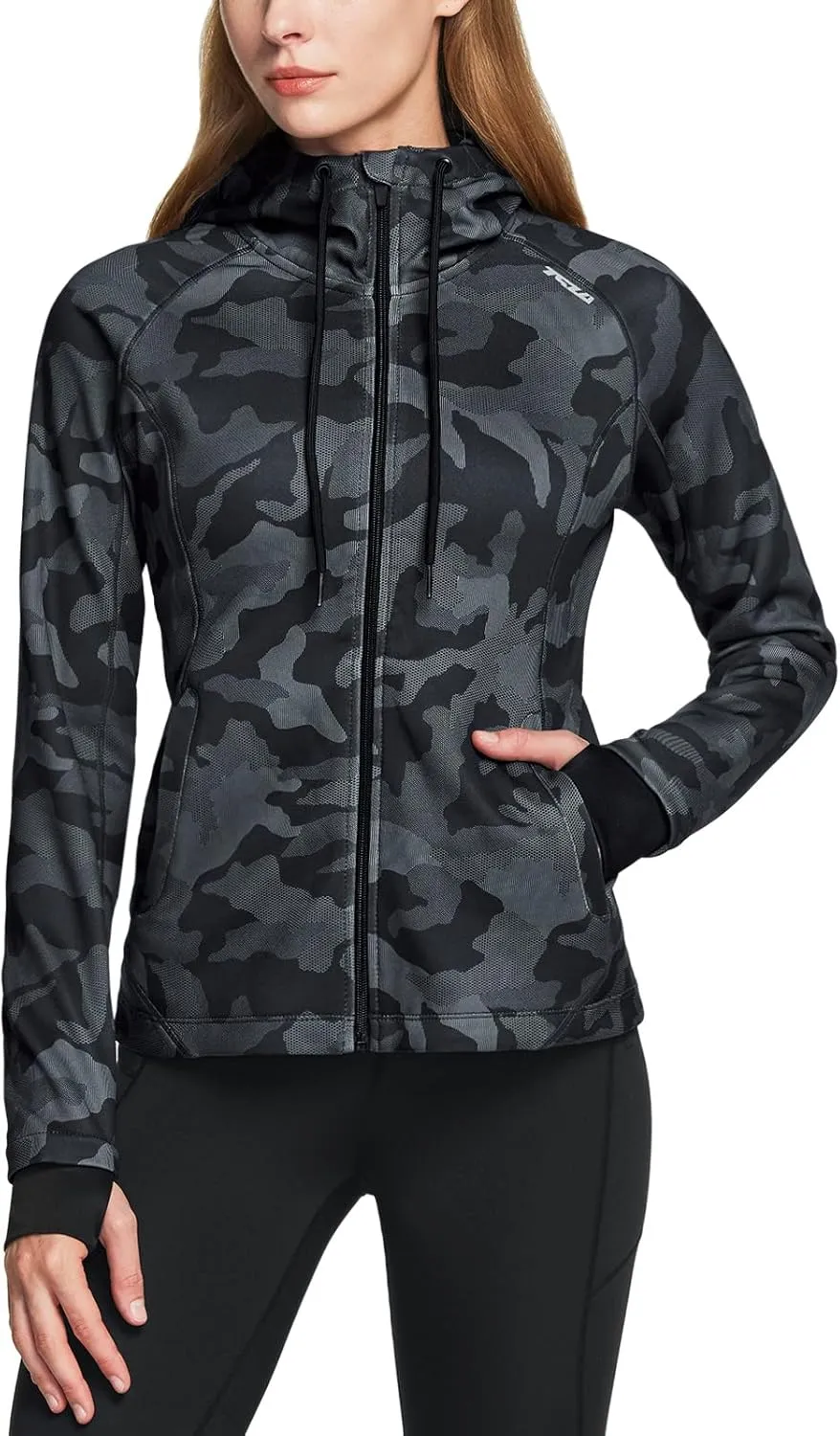 TSLA Women's Full Zip Workout Jackets, Long Sleeve Active Track Running Jacket, Lightweight Yoga Athletic Jacket