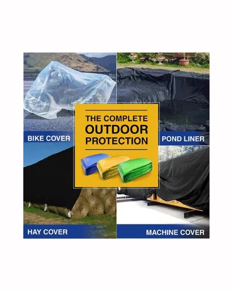 TUFFPAULIN 50FT X 50FT 200 GSM BLACK POND LINER TARPAULIN-TIRPAL