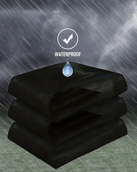TUFFPAULIN 50FT X 50FT 200 GSM BLACK POND LINER TARPAULIN-TIRPAL
