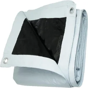 UCINNOVATE 6.2x13 ft Reversible Heavy Duty White/Black Tarp, 10Mil Waterproof Poly Tarp with Grommets Every 19’’ for Outddor, UV Resistant Plastic Tarp Cover for Tariler Truck Boat Firewood Kennel