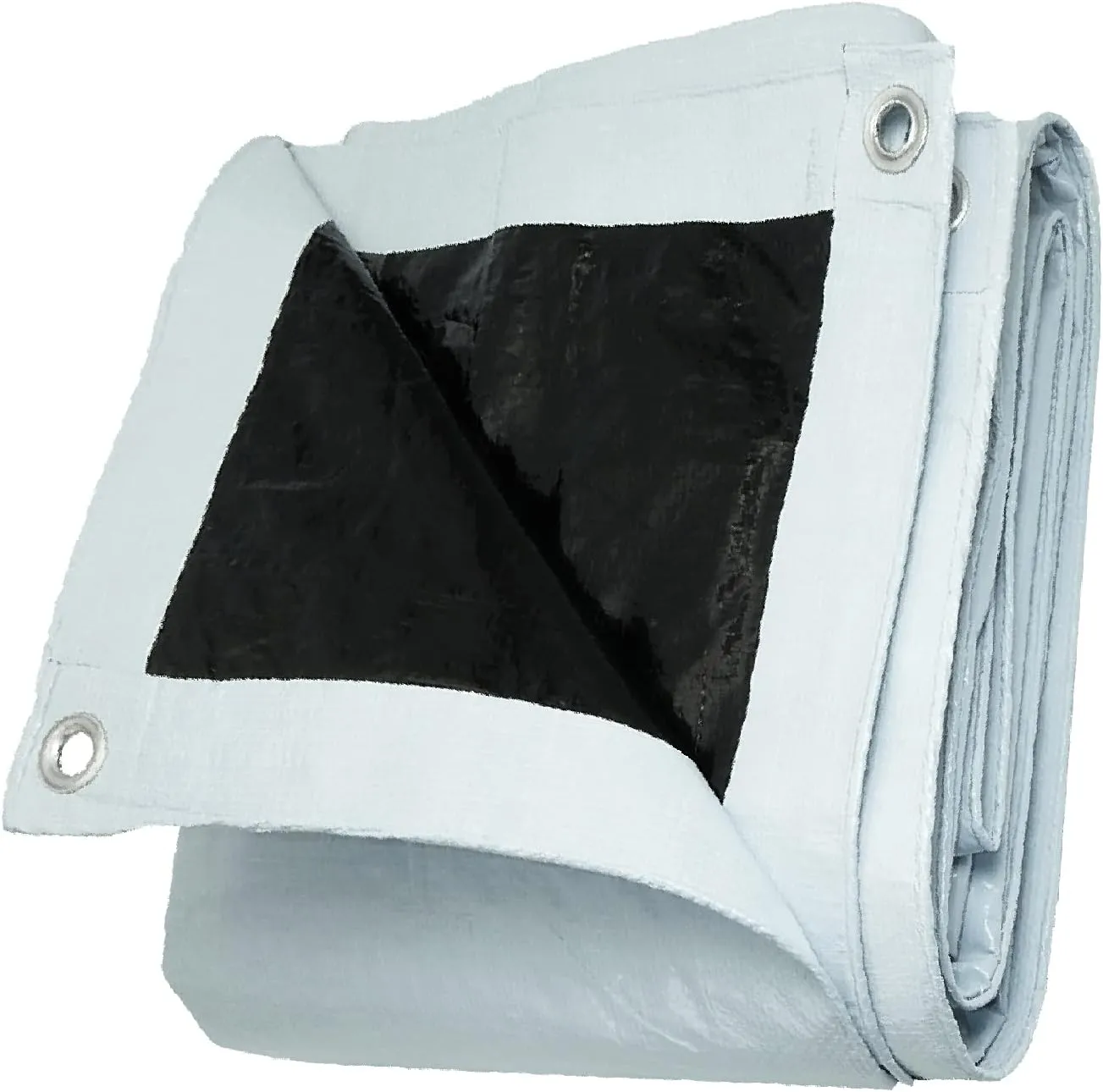 UCINNOVATE 6.2x13 ft Reversible Heavy Duty White/Black Tarp, 10Mil Waterproof Poly Tarp with Grommets Every 19’’ for Outddor, UV Resistant Plastic Tarp Cover for Tariler Truck Boat Firewood Kennel