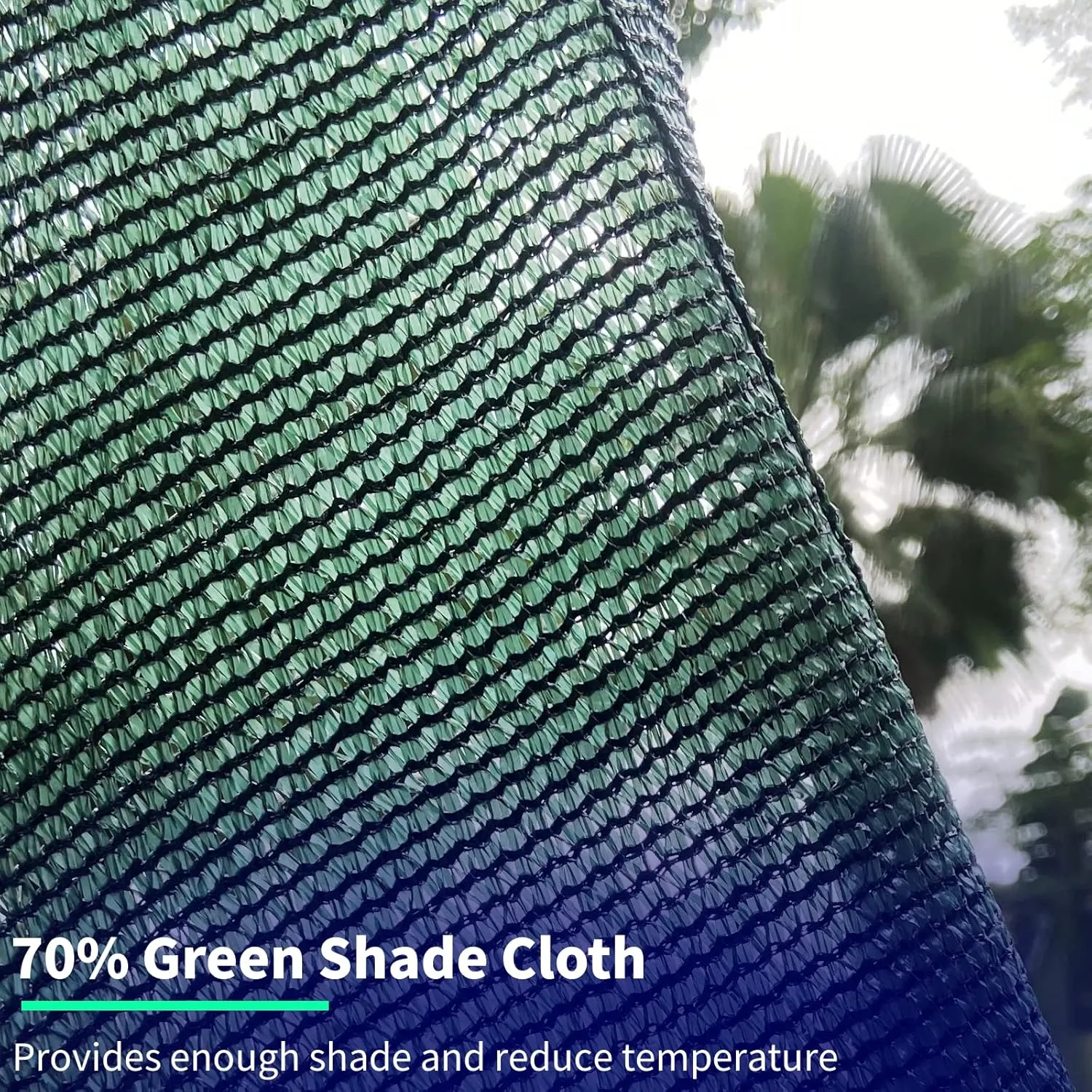 UCINNOVATE 70% Green Garden Sun Shade Cloth, 10x13 FT UV Resistant Sunblock Shade Net, Durable Mesh Shade Fabric Tarp with Grpmmets for Greenhouse, Plants Cover, Pergola, Canopy, Patio or Dog Kennel