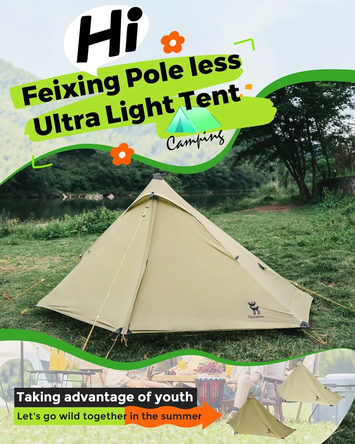 Ultralight Backpacking Tent 1 Person Tents for Camping Small Light Weight One Man Personal Tent Waterproof