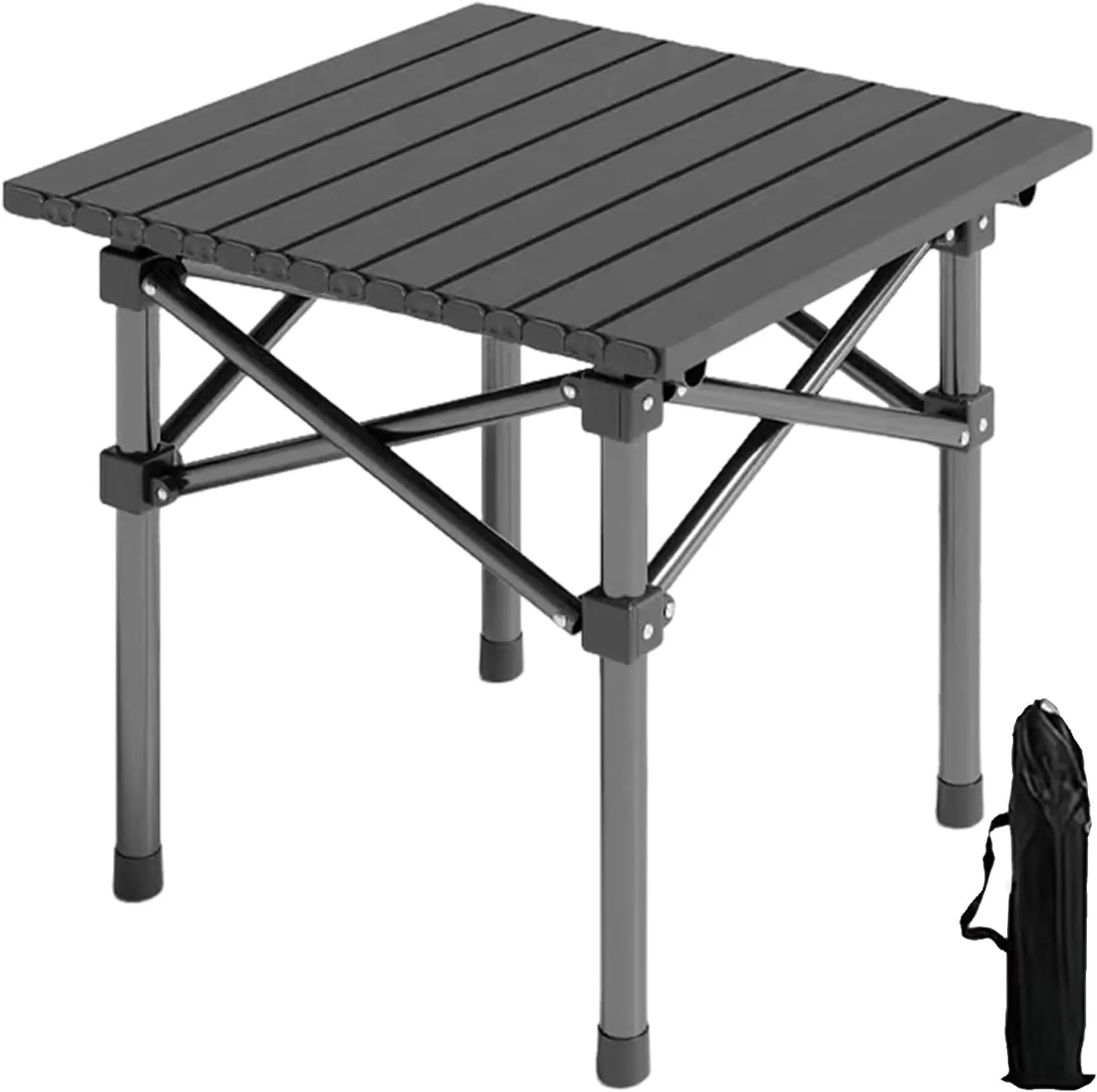 Ultralight Compact Camping Folding Table with Carry Bag,Ultralight Folding Table with X-Frame Legs for Outdoor Cooking, Picnic, Camp, Boat, Travel,Compact Design for Outdoor Activities Black