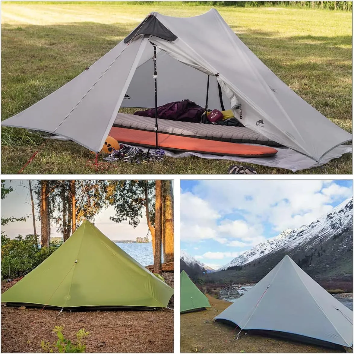 Ultralight Tent 3-Season Backpacking Tent 1 Person/2 Person Camping Tent, Outdoor Lightweight LanShan Camping Tent Shelter, Perfect for Camping, Trekking, Climbing, Hiking