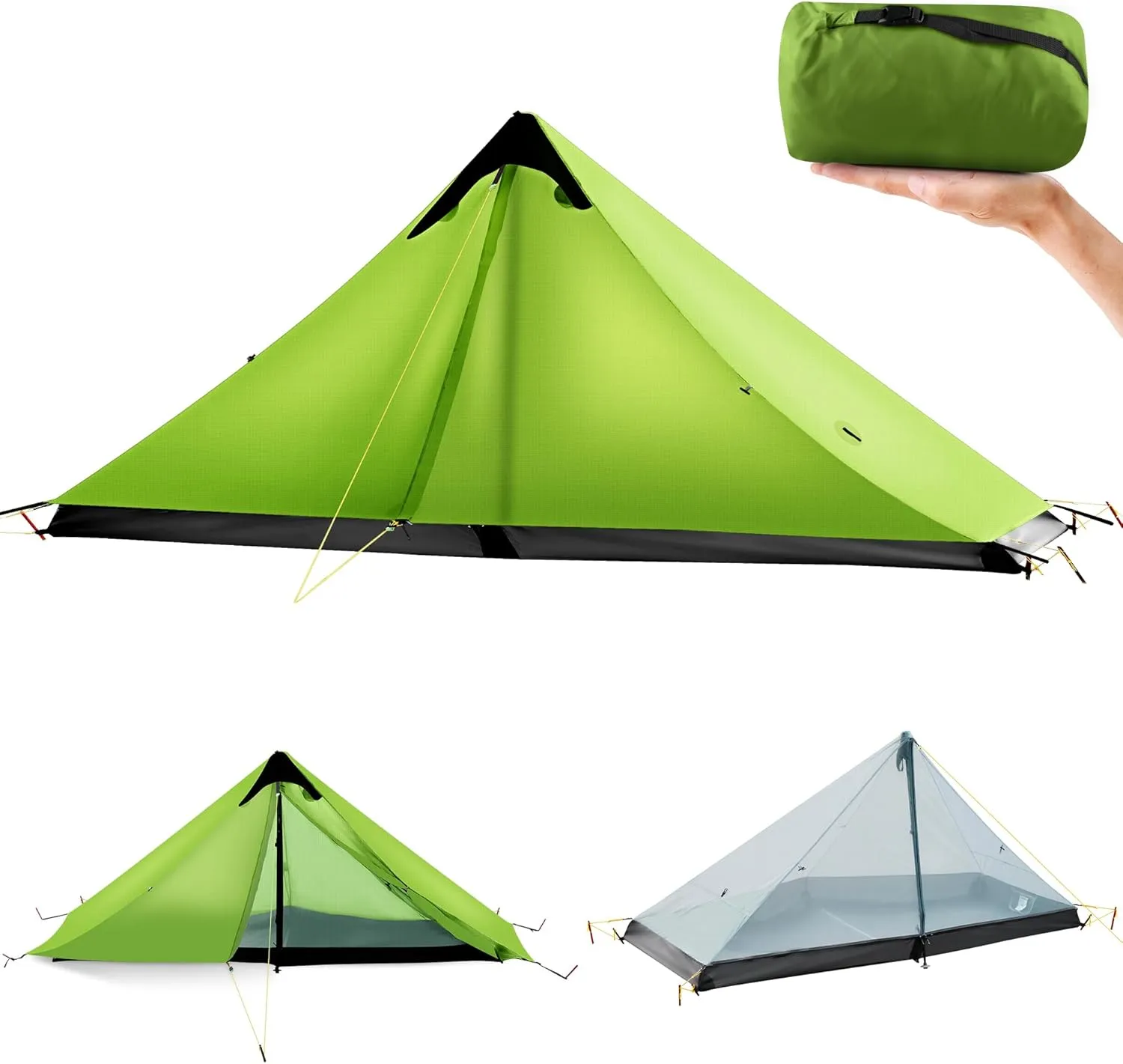 Ultralight Tent 3-Season Backpacking Tent 1 Person/2 Person Camping Tent, Outdoor Lightweight LanShan Camping Tent Shelter, Perfect for Camping, Trekking, Climbing, Hiking