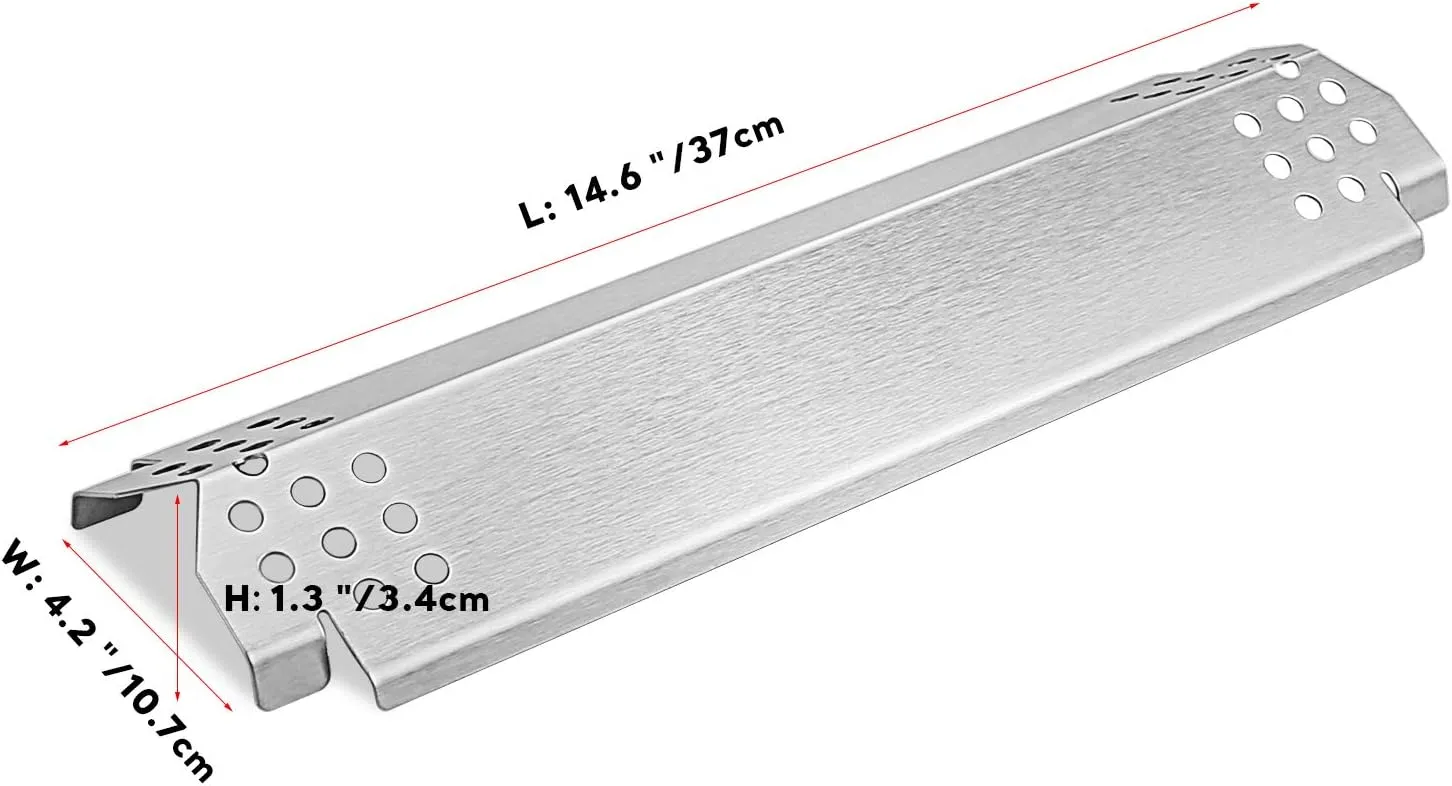 Uniflasy Grill Heat Plates Replacement Parts for Nexgrill 720-0830H, Stainless Steel Heat Tents, Burner Cover, Flame Tamer, Heat Shield for Home Depot Nexgrill 4 Burner 720-0830H, 14.6 Inch