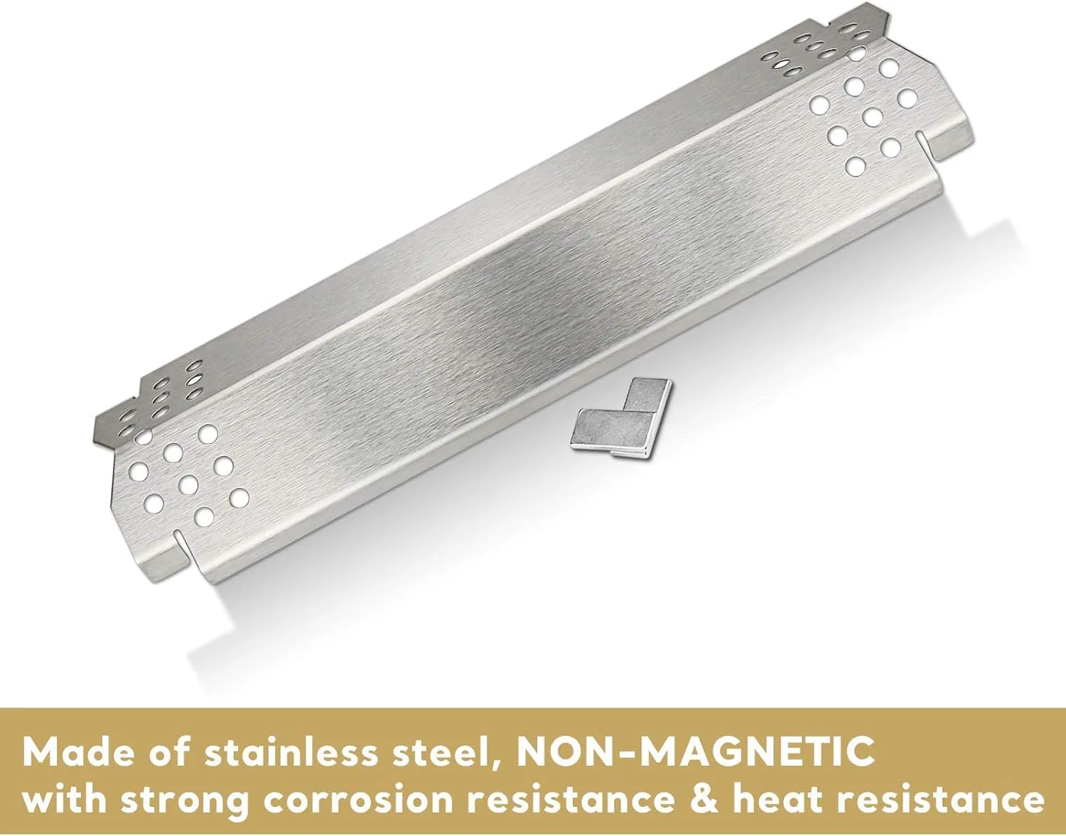 Uniflasy Grill Heat Plates Replacement Parts for Nexgrill 720-0830H, Stainless Steel Heat Tents, Burner Cover, Flame Tamer, Heat Shield for Home Depot Nexgrill 4 Burner 720-0830H, 14.6 Inch