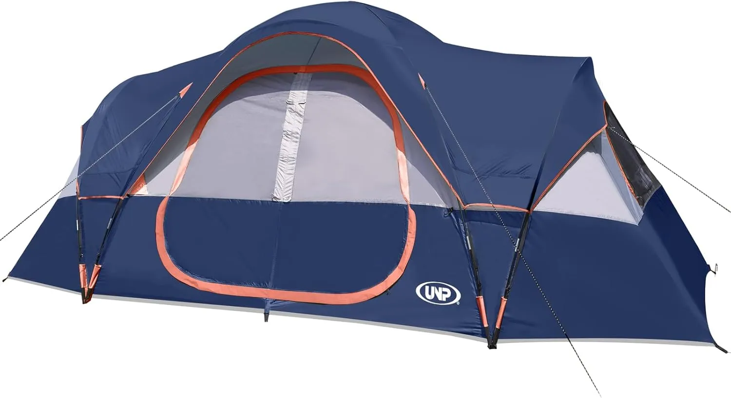 UNP Camping Tent 10-Person-Family Tents, Parties, Music Festival Tent, Big, Easy Up, 5 Large Mesh Windows, Double Layer, 2 Room, Waterproof, Weather Resistant, 18ft x 9ft x78in