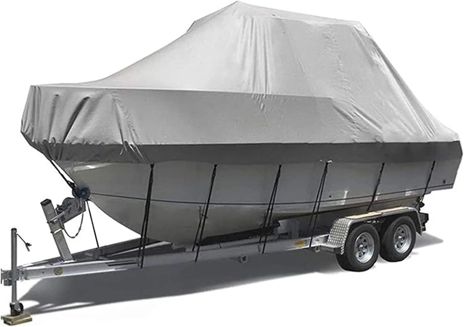 V-Hull Universal Boat Cover,Heavy Duty Oxford 210D Waterproof Trailerable Boat Covers Boat Tarp Wear-Resistant Uv Resistant Pro Boat Cover Console Covers for Boats,Gray,11~13FT