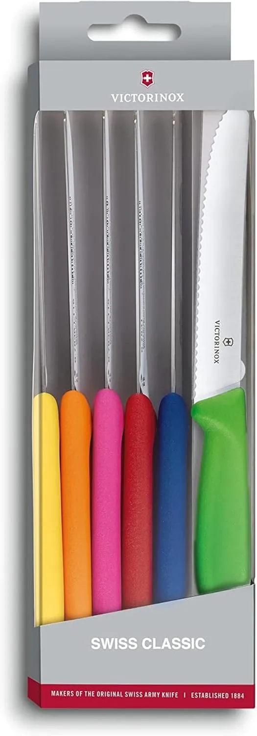 Victorinox Swiss Classic 6-Piece Tomato and Table Knife Set, Multicolor