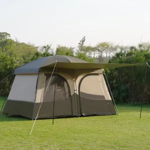 Vidalido Tents，6-8 Person Camping Tent with Extended Vestibule，2 Room Weather Resistant Family Tents，Easy Install Waterproof Outdoor Tent for Backpacking and Camping Hiking