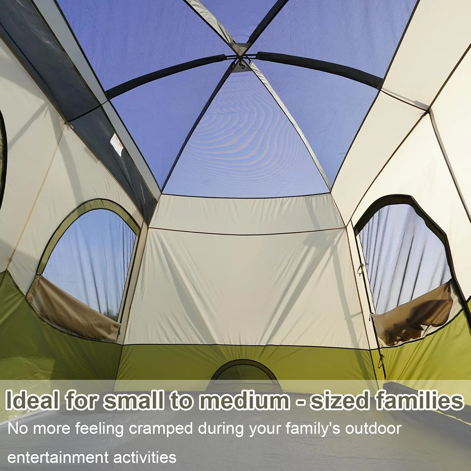 Vidalido Tents，6-8 Person Camping Tent with Extended Vestibule，2 Room Weather Resistant Family Tents，Easy Install Waterproof Outdoor Tent for Backpacking and Camping Hiking