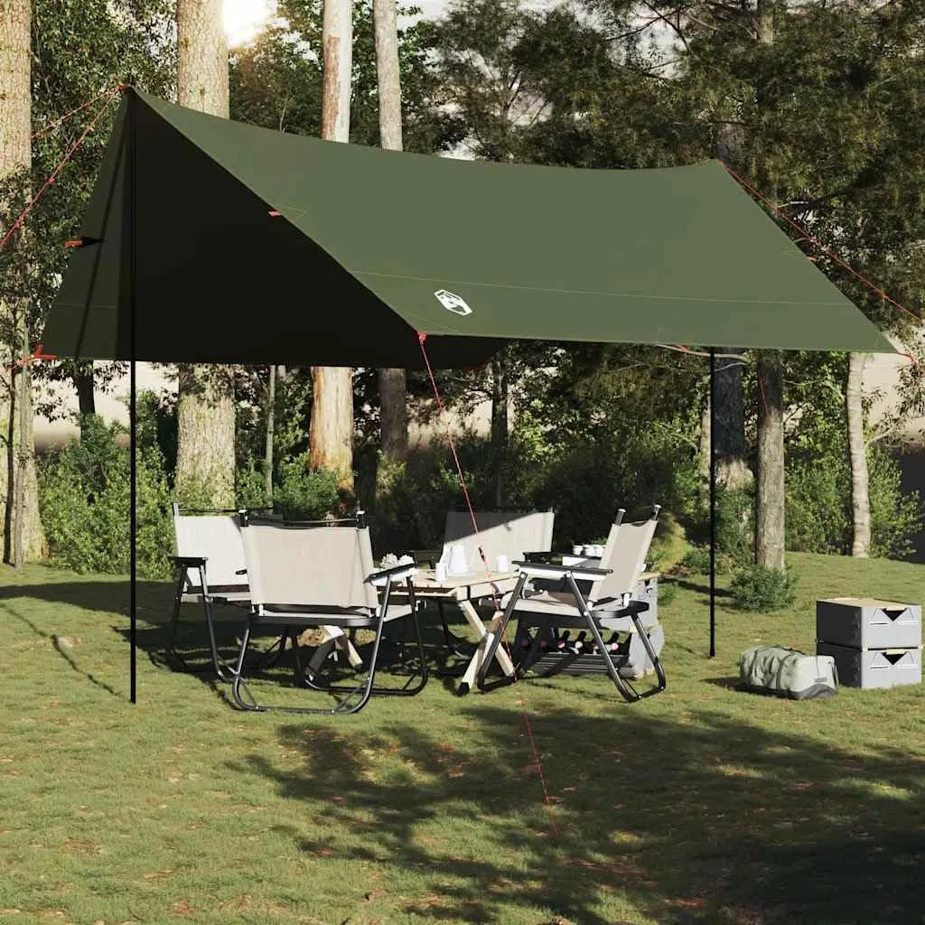 vidaXL Camping Tarp Olive Green 172.4x148.0x83.5 Waterproof