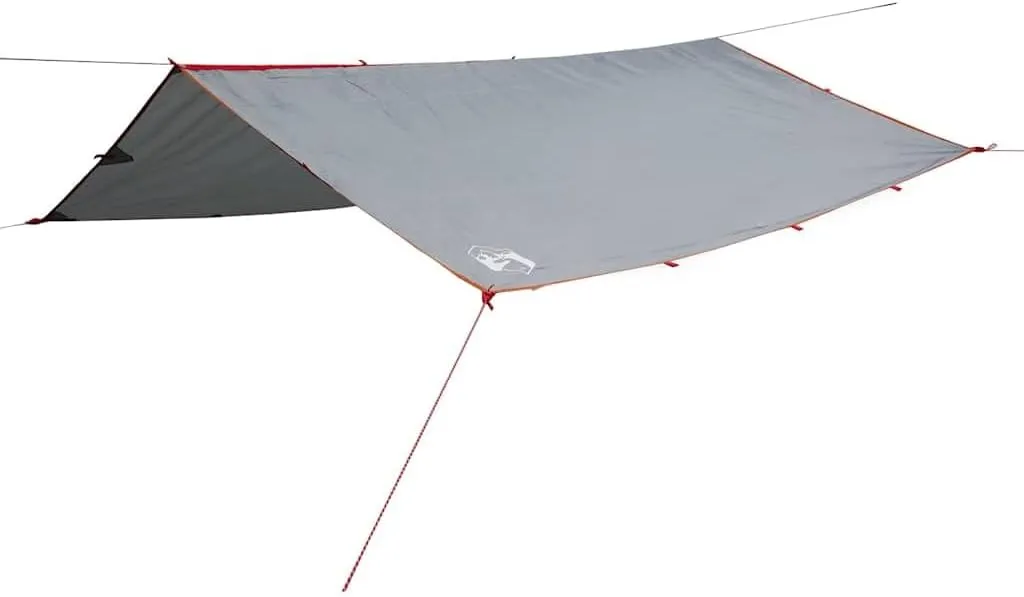 vidaxl Camping tarp - Waterproof Grey/Orange Oxford Fabric - 157.5x115.7 Lightweight Outdoor/Hiking Gear