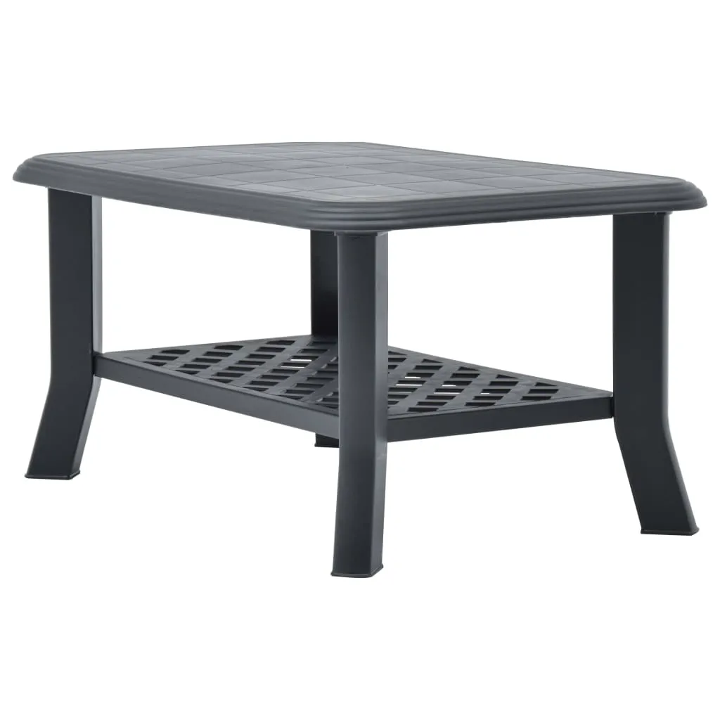 vidaXL Coffee Table Plastic Couch Accent Side Table White/Green/Anthracite