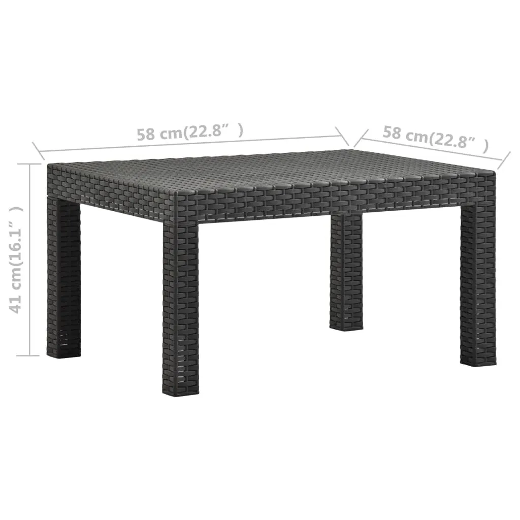vidaXL Garden Table Anthracite Polypropylene Medium Lightweight