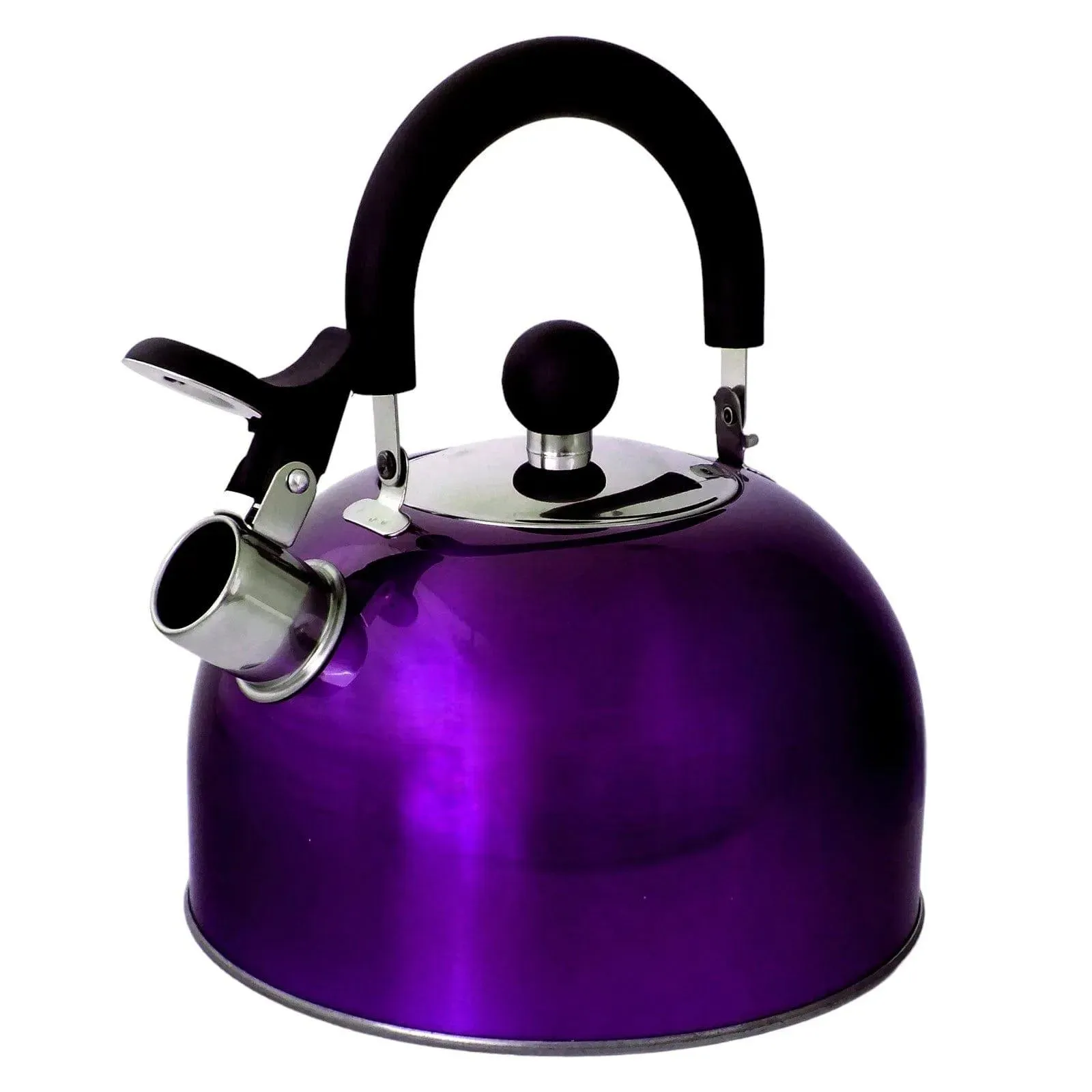 Voche 2.5L Metallic Purple Stainless Steel Whistling Stovetop Kettle