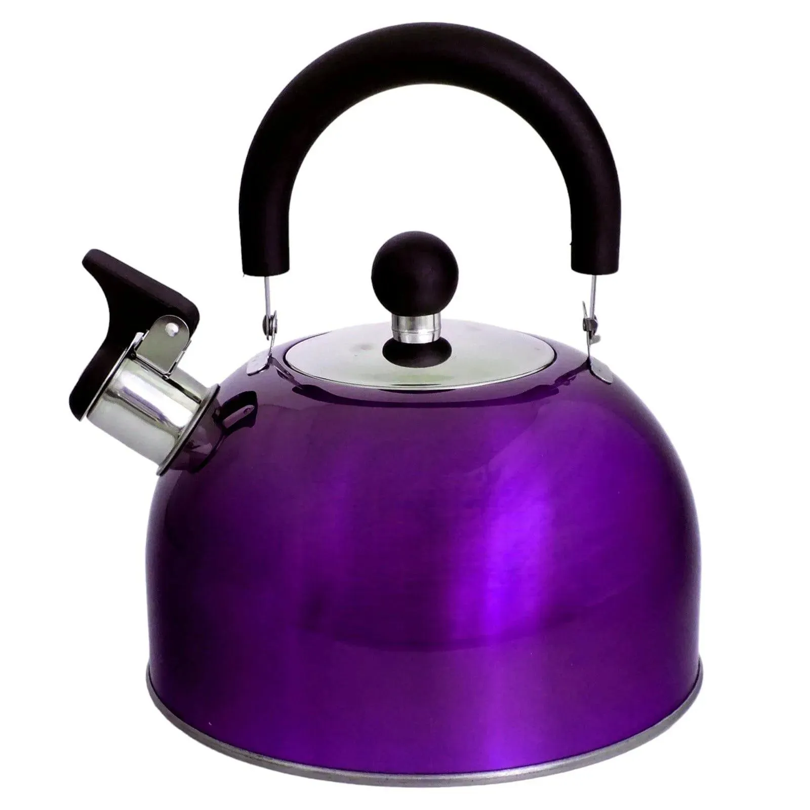 Voche 2.5L Metallic Purple Stainless Steel Whistling Stovetop Kettle